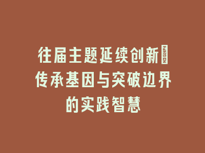 往届主题延续创新_传承基因与突破边界的实践智慧