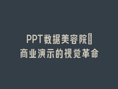 PPT数据美容院_商业演示的视觉革命