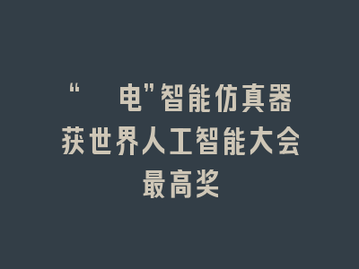 “驭电”智能仿真器获世界人工智能大会最高奖