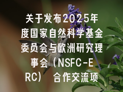 关于发布2025年度国家自然科学基金委员会与欧洲研究理事会（NSFC-ERC） 合作交流项目指南的通知