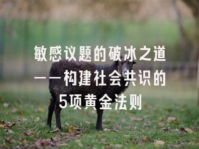 敏感议题的破冰之道——构建社会共识的5项黄金法则