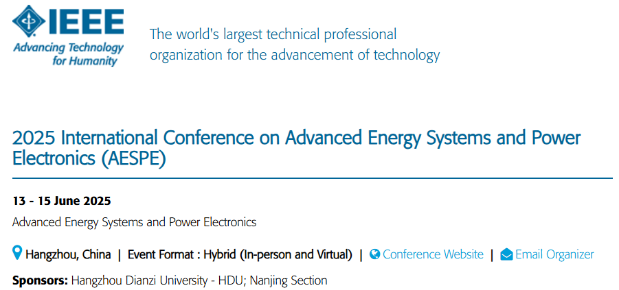 IEEE｜2025先进能源系统和电力电子国际会议（AESPE2025）