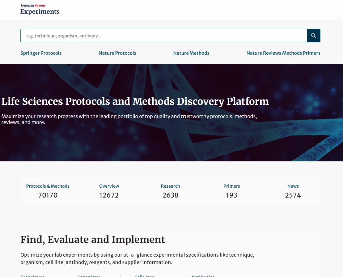 Springer Nature Experiments