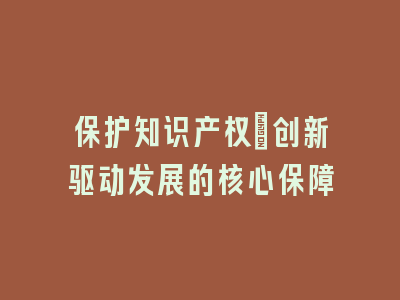 保护知识产权：创新驱动发展的核心保障