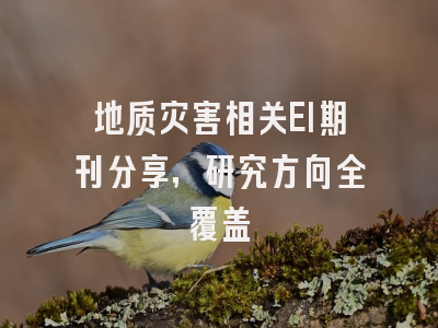 地质灾害相关EI期刊分享，研究方向全覆盖
