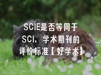 SCIE是否等同于SCI，学术期刊的评价标准【好学术】
