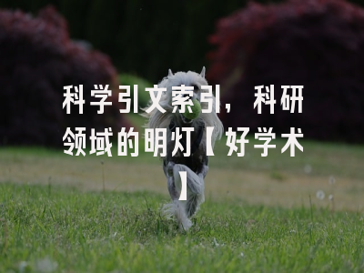 科学引文索引，科研领域的明灯【好学术】