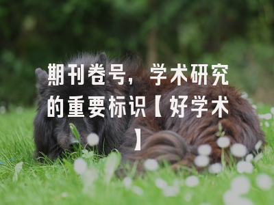 期刊卷号，学术研究的重要标识【好学术】