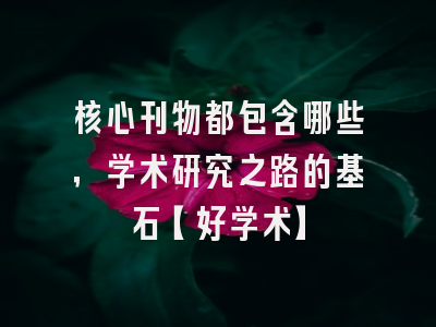 核心刊物都包含哪些，学术研究之路的基石【好学术】