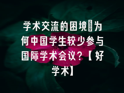 学术交流的困境：为何中国学生较少参与国际学术会议？【好学术】