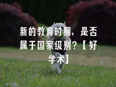 新的教育时期，是否属于国家级别？【好学术】