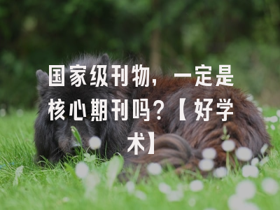 国家级刊物，一定是核心期刊吗？【好学术】