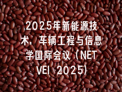 2025年新能源技术，车辆工程与信息学国际会议（NETVEI 2025）