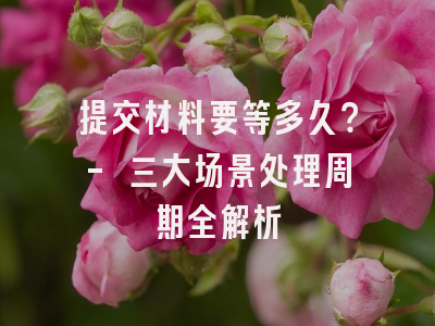 提交材料要等多久？- 三大场景处理周期全解析