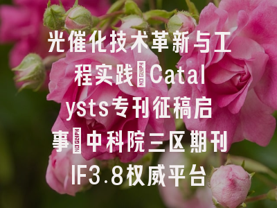 光催化技术革新与工程实践_Catalysts专刊征稿启事｜中科院三区期刊IF3.8权威平台