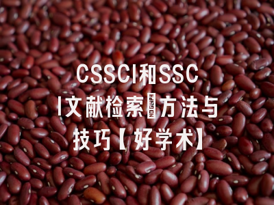 CSSCI和SSCI文献检索：方法与技巧【好学术】