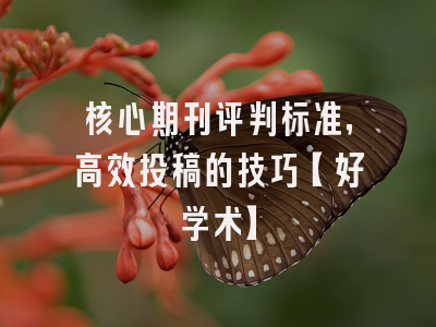 核心期刊评判标准，高效投稿的技巧【好学术】