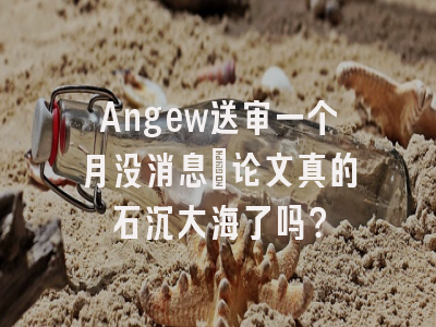 Angew送审一个月没消息_论文真的石沉大海了吗？
