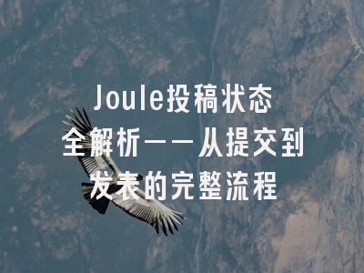 Joule投稿状态全解析——从提交到发表的完整流程