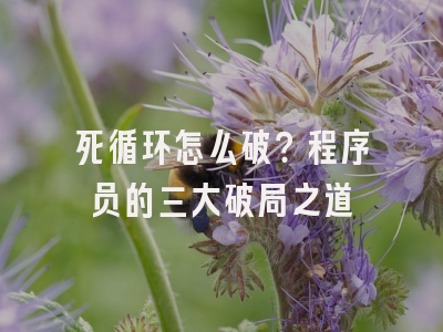 死循环怎么破？程序员的三大破局之道