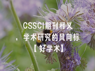 CSSCI期刊释义，学术研究的风向标【好学术】