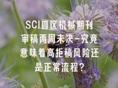 SCI四区机械期刊审稿两周未决-究竟意味着高拒稿风险还是正常流程？