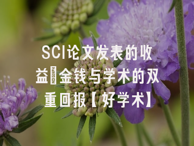 SCI论文发表的收益：金钱与学术的双重回报【好学术】