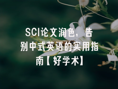 SCI论文润色，告别中式英语的实用指南【好学术】