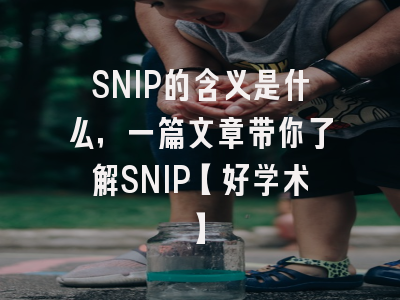 SNIP的含义是什么，一篇文章带你了解SNIP【好学术】