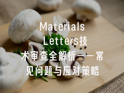 Materials Letters技术审查全解析——常见问题与应对策略