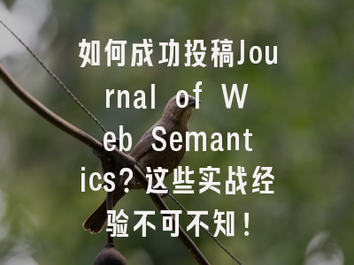 如何成功投稿Journal of Web Semantics？这些实战经验不可不知！