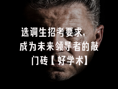 选调生招考要求, 成为未来领导者的敲门砖【好学术】