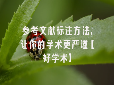 参考文献标注方法，让你的学术更严谨【好学术】