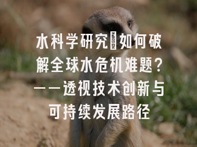 水科学研究：如何破解全球水危机难题？——透视技术创新与可持续发展路径
