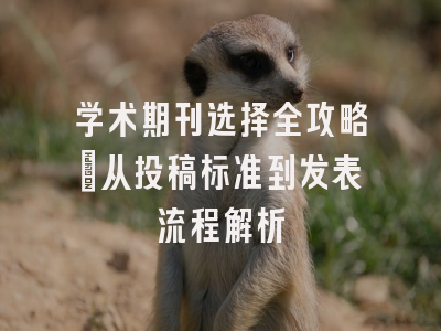 学术期刊选择全攻略：从投稿标准到发表流程解析