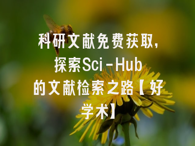 科研文献免费获取，探索Sci-Hub的文献检索之路【好学术】