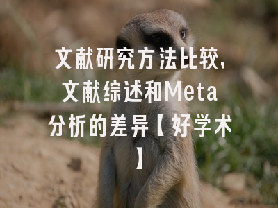 文献研究方法比较，文献综述和Meta分析的差异【好学术】