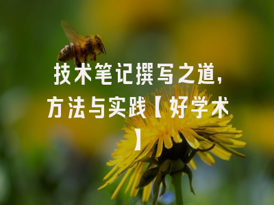 技术笔记撰写之道，方法与实践【好学术】