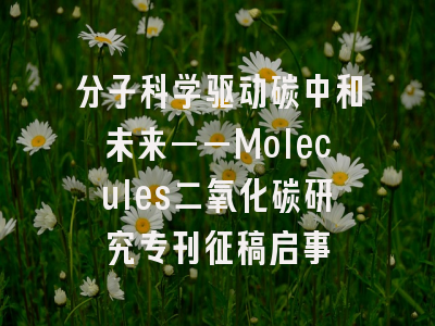 分子科学驱动碳中和未来——Molecules二氧化碳研究专刊征稿启事