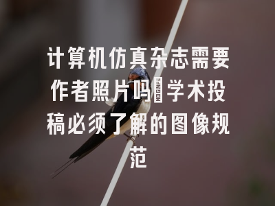 计算机仿真杂志需要作者照片吗_学术投稿必须了解的图像规范