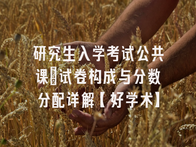 研究生入学考试公共课：试卷构成与分数分配详解【好学术】