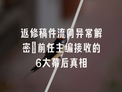 返修稿件流向异常解密_前任主编接收的6大幕后真相