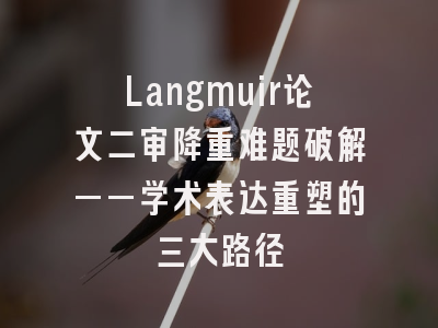 Langmuir论文二审降重难题破解——学术表达重塑的三大路径