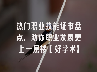 热门职业技能证书盘点，助你职业发展更上一层楼【好学术】