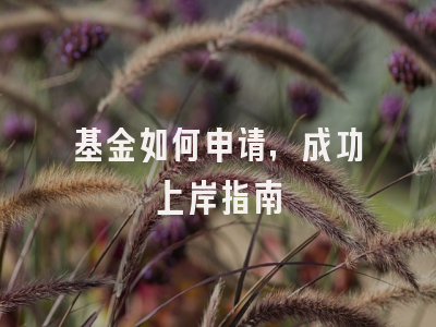 基金如何申请，成功上岸指南