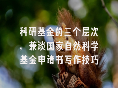 科研基金的三个层次，兼谈国家自然科学基金申请书写作技巧