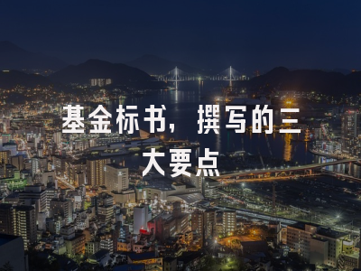 基金标书，撰写的三大要点