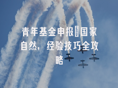 青年基金申报：国家自然，经验技巧全攻略