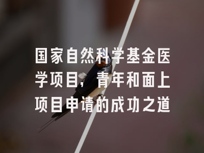 国家自然科学基金医学项目，青年和面上项目申请的成功之道