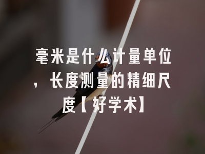 毫米是什么计量单位，长度测量的精细尺度【好学术】